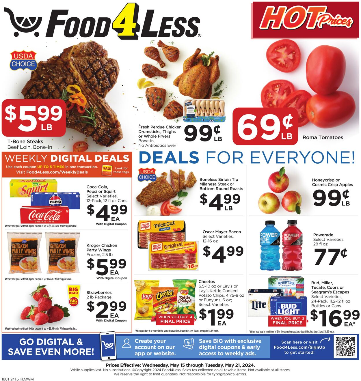 Food 4 Less Ad from 05/15/2024