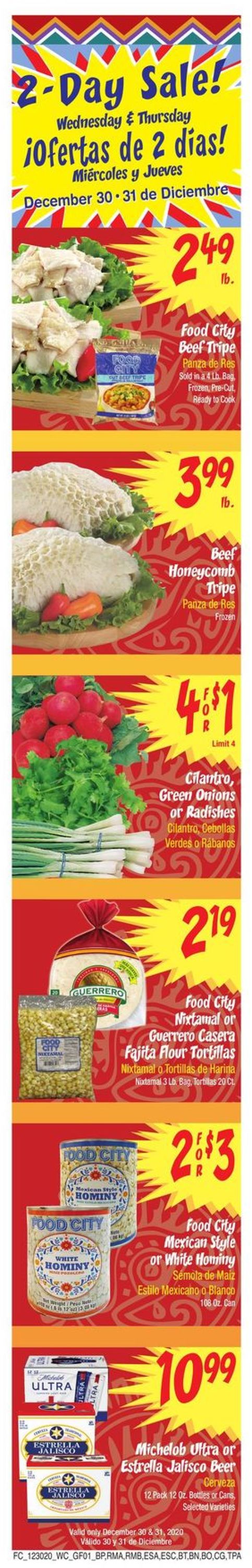 Food City Ad from 12/30/2020