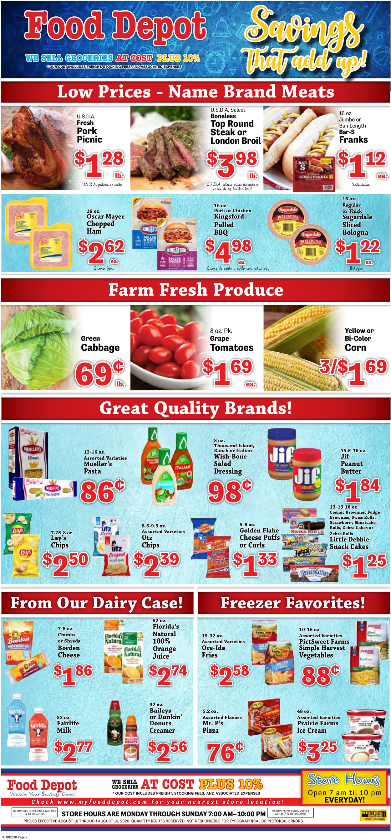 Food Depot Ad from 08/10/2020