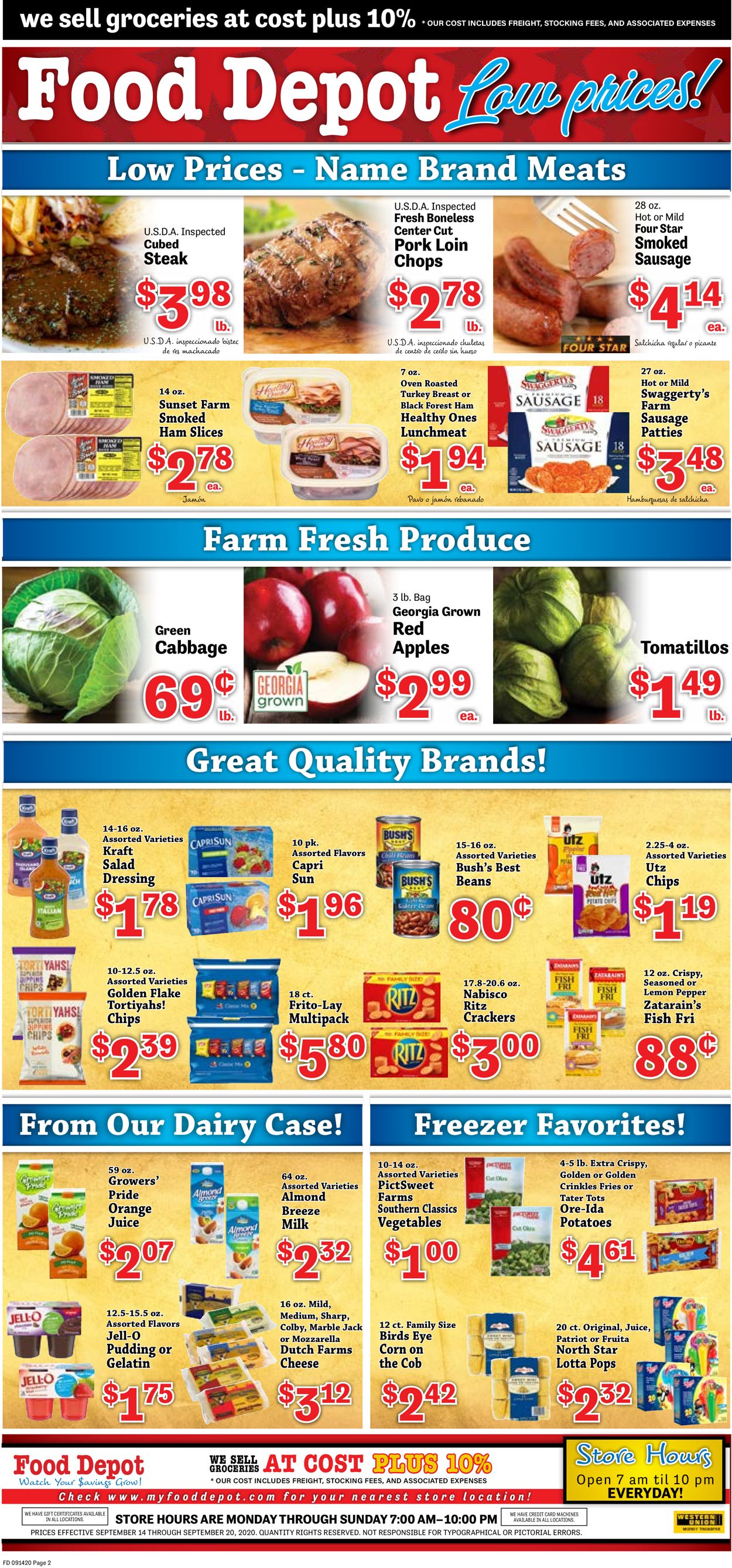Food Depot Ad from 09/14/2020