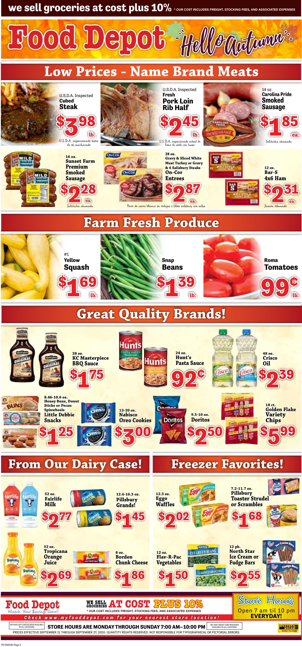 Food Depot Ad from 09/21/2020
