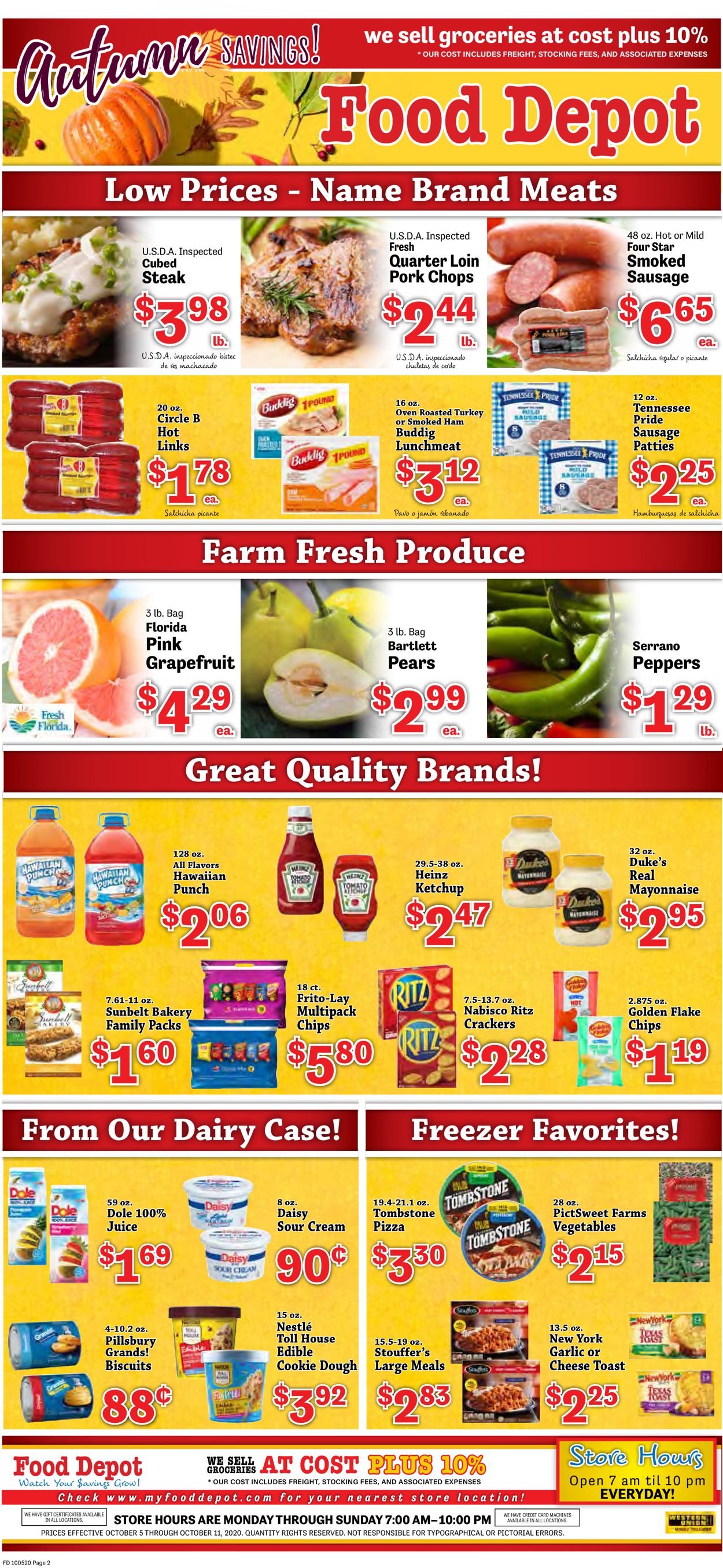 Food Depot Ad from 10/05/2020