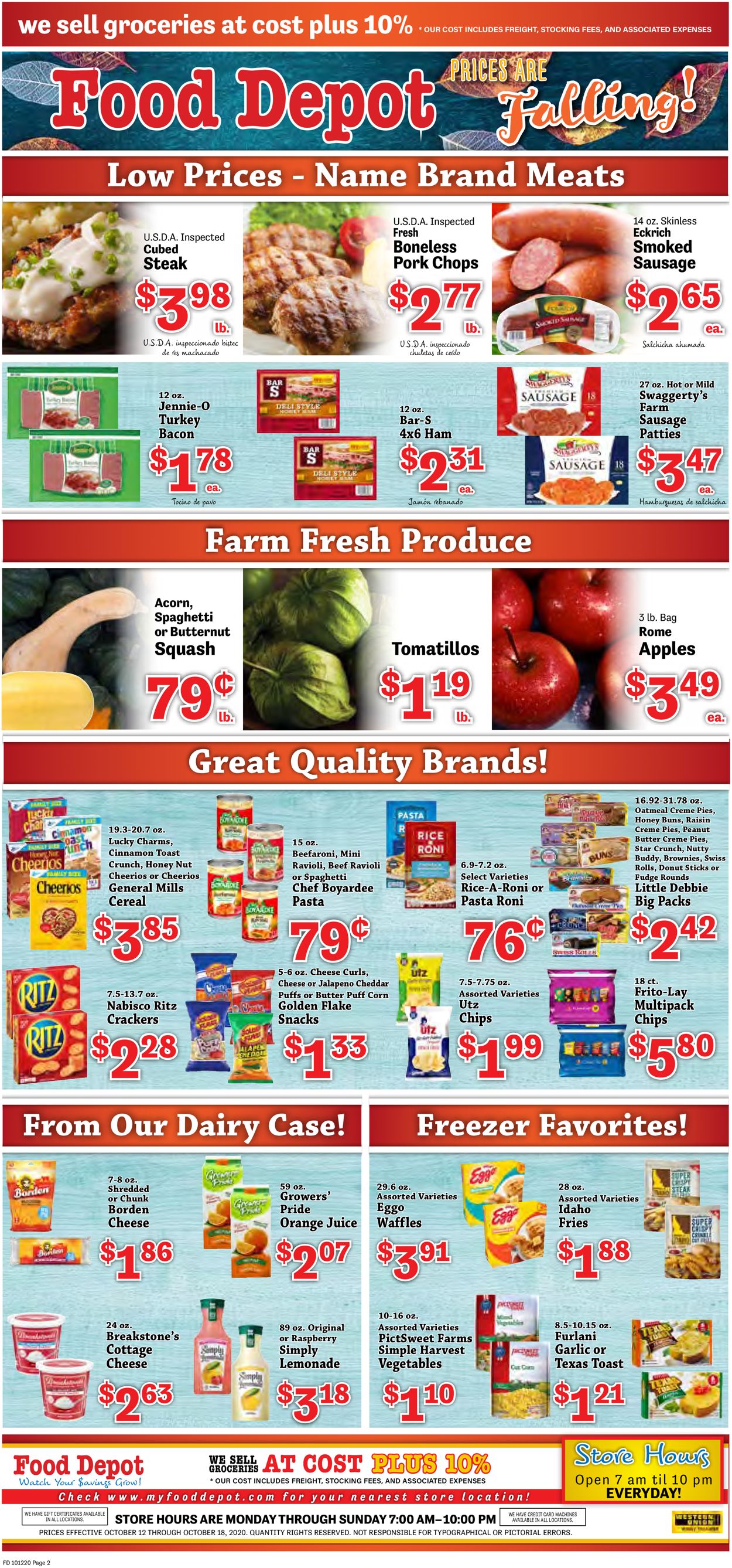 Food Depot Ad from 10/12/2020