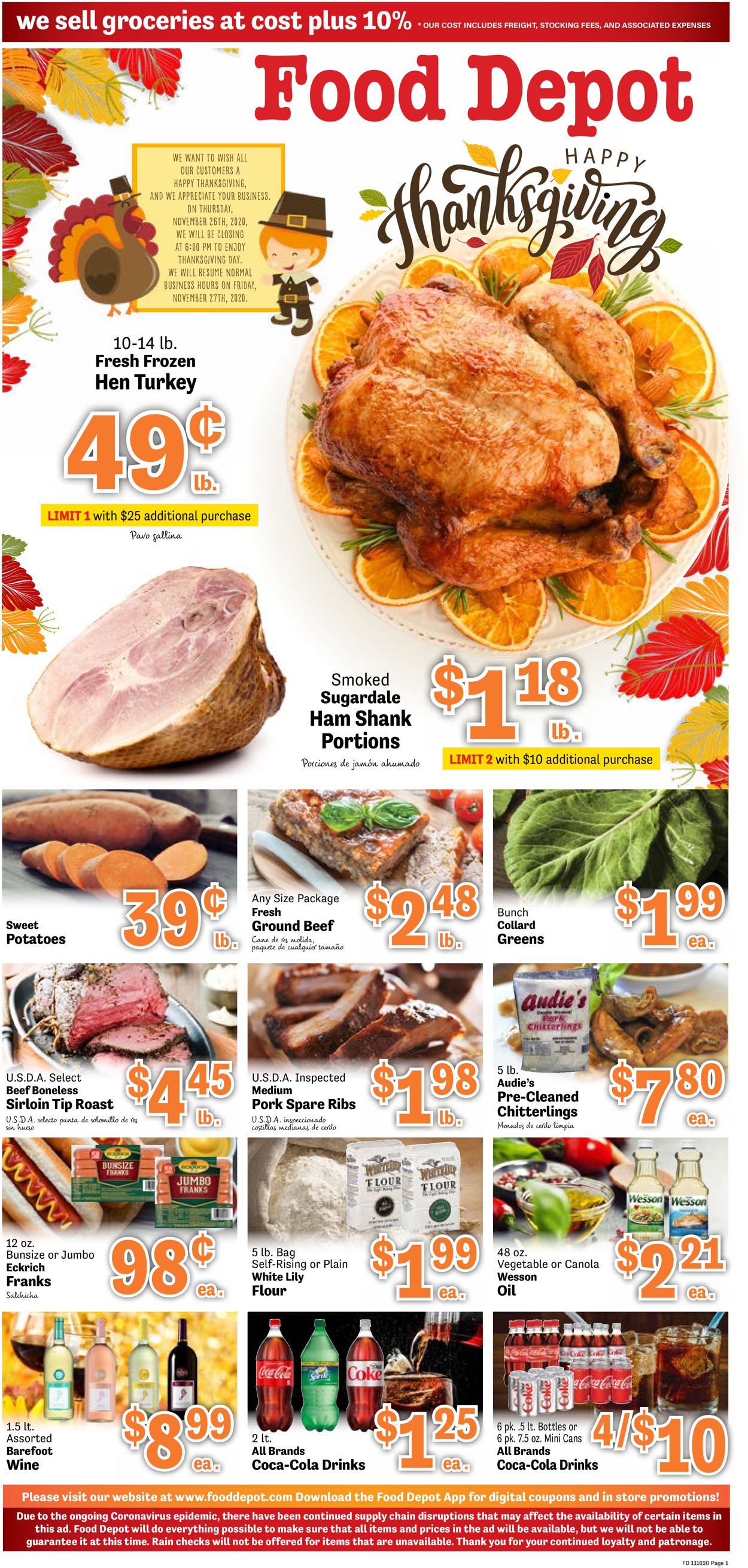 Food Depot Ad from 11/16/2020