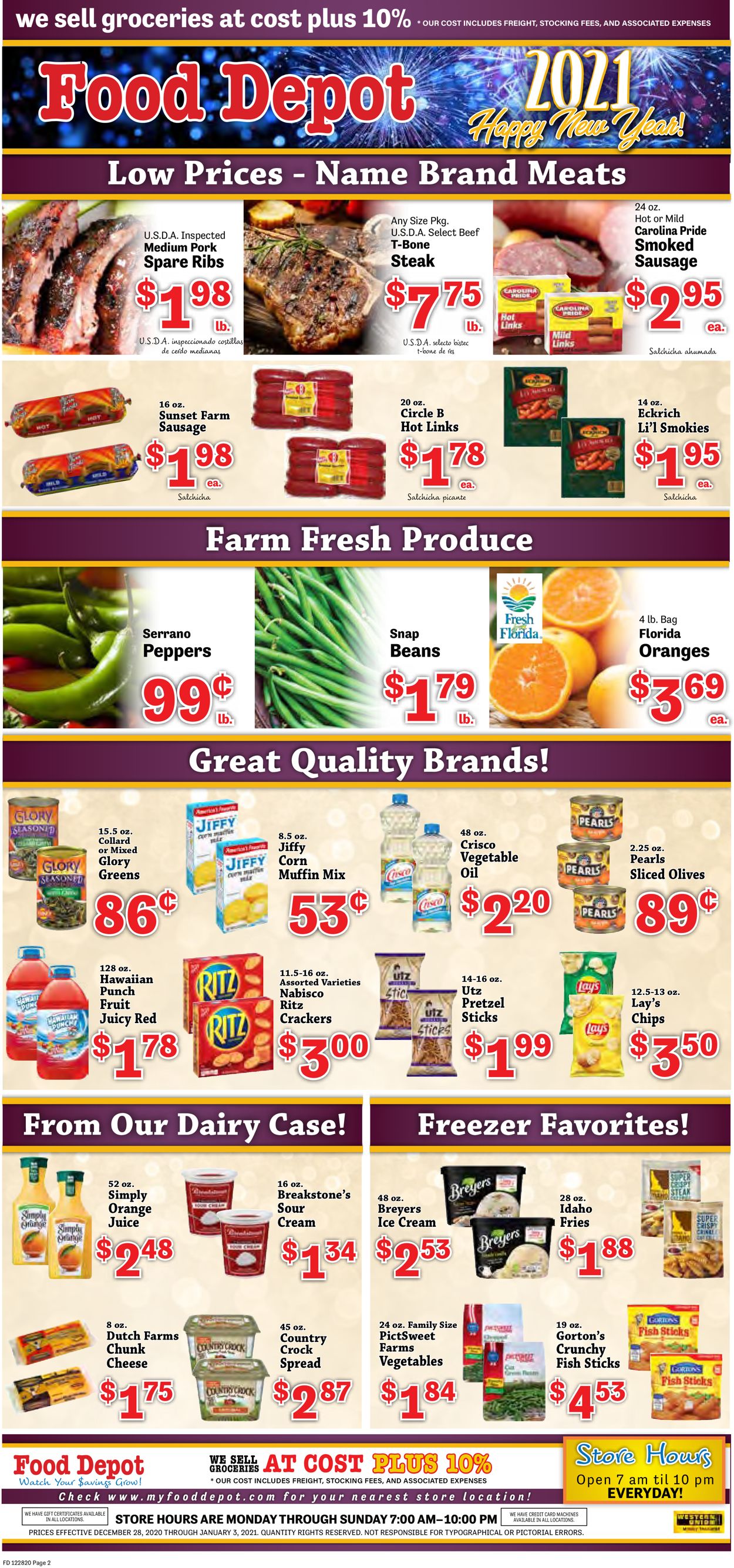 Food Depot Ad from 12/28/2020