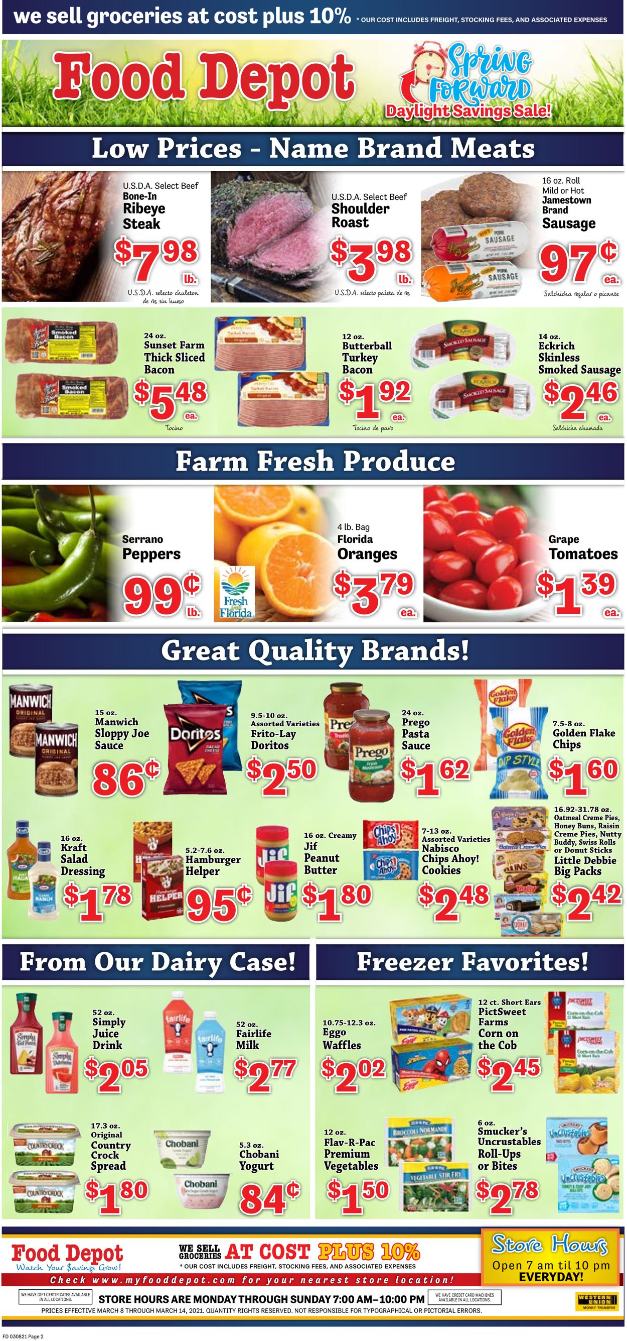 Food Depot Ad from 03/08/2021