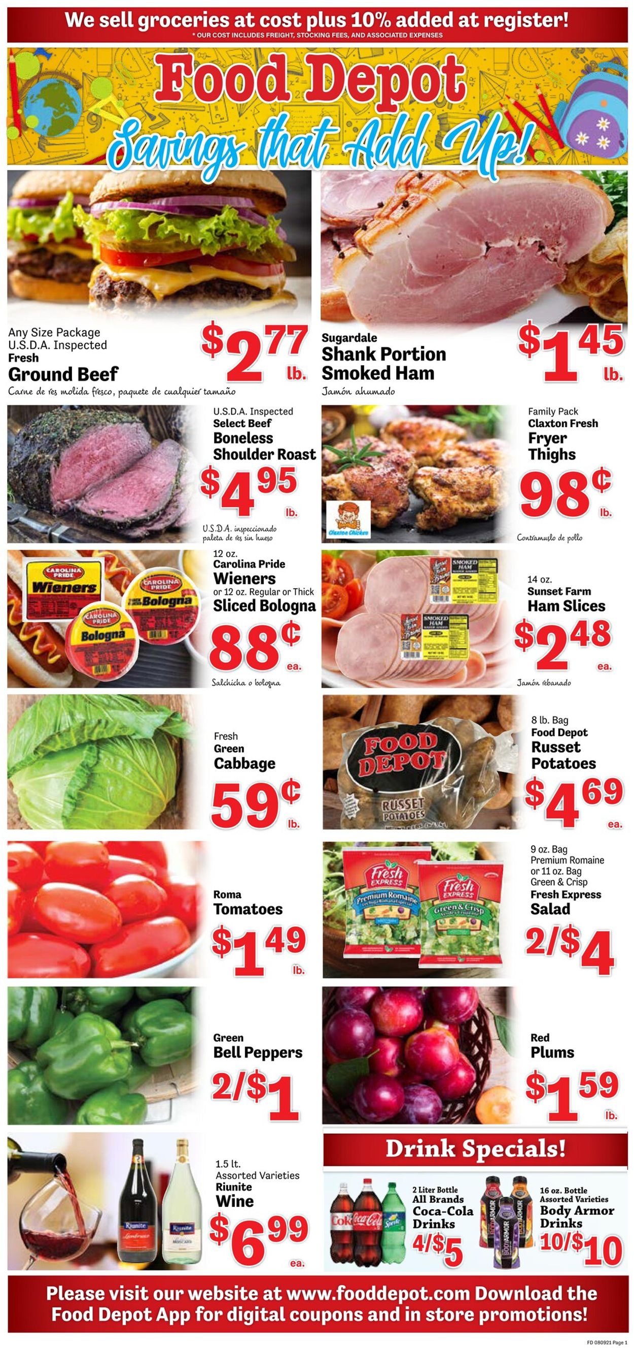 Food Depot Ad from 08/09/2021
