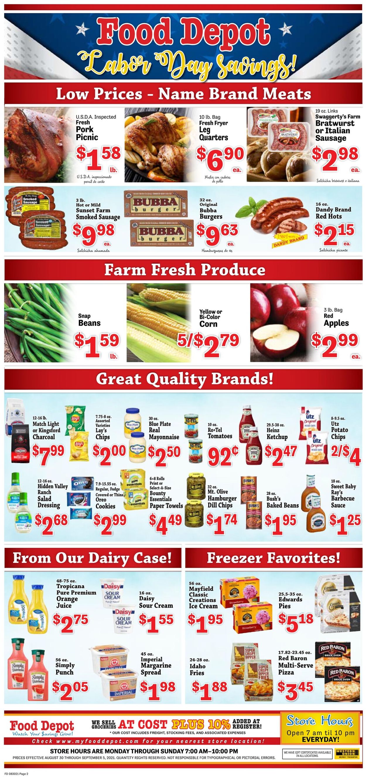 Food Depot Ad from 08/30/2021