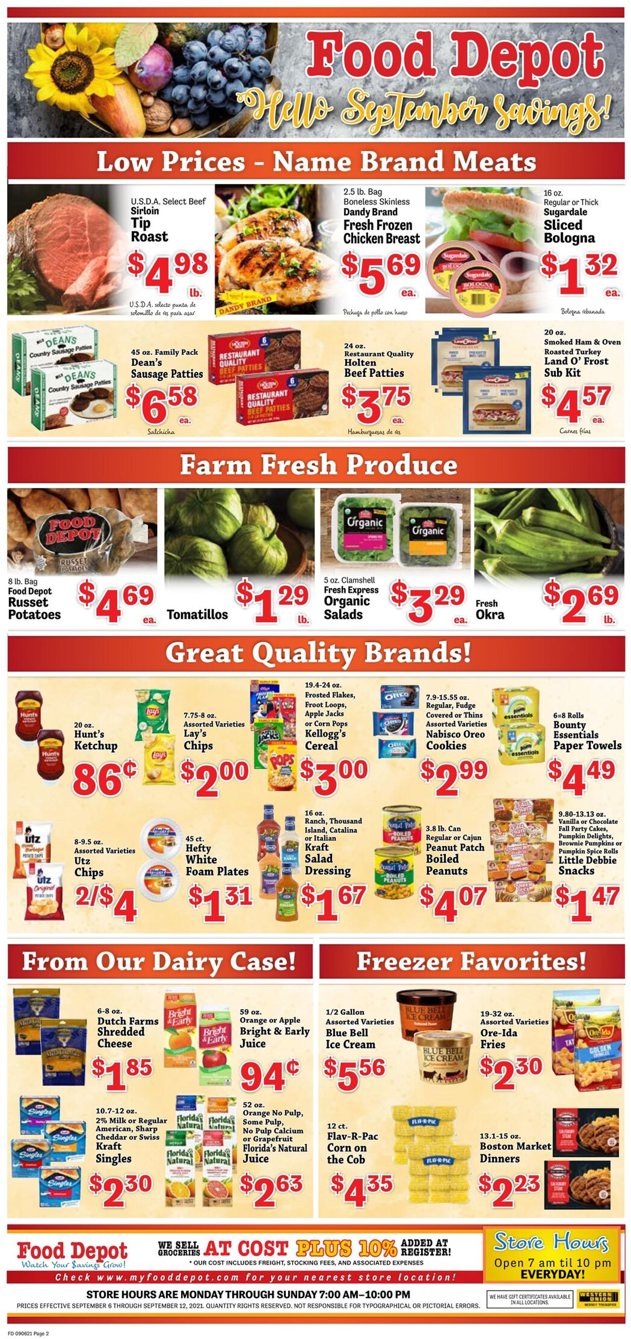 Food Depot Ad from 09/06/2021