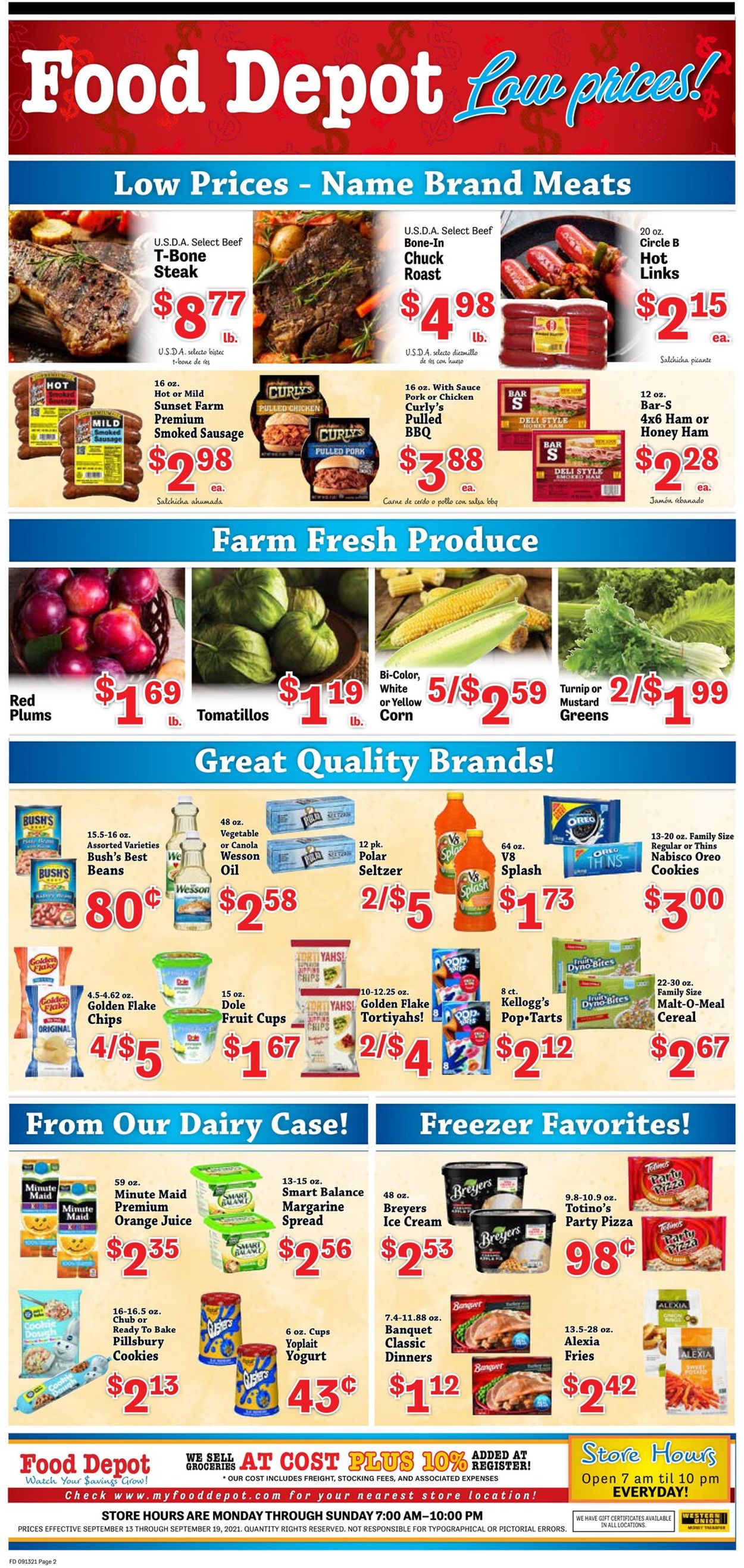 Food Depot Ad from 09/13/2021