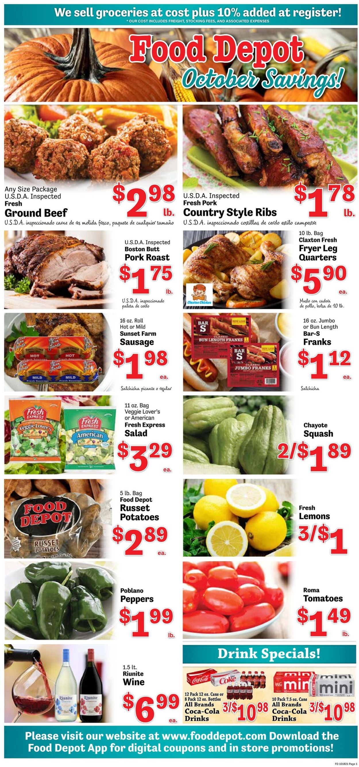 Food Depot Ad from 10/18/2021
