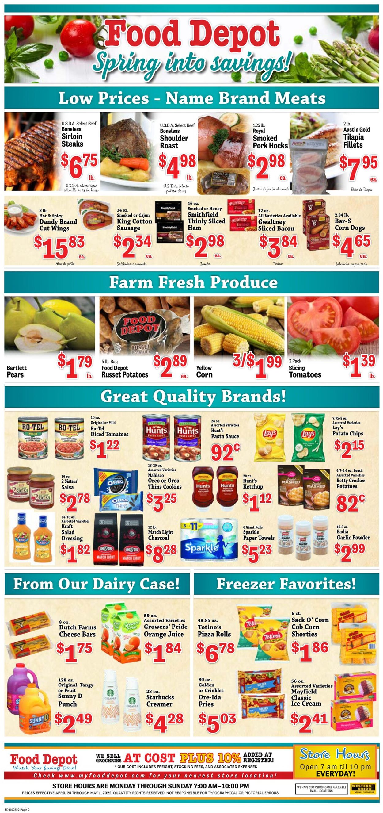 Food Depot Ad from 04/25/2022