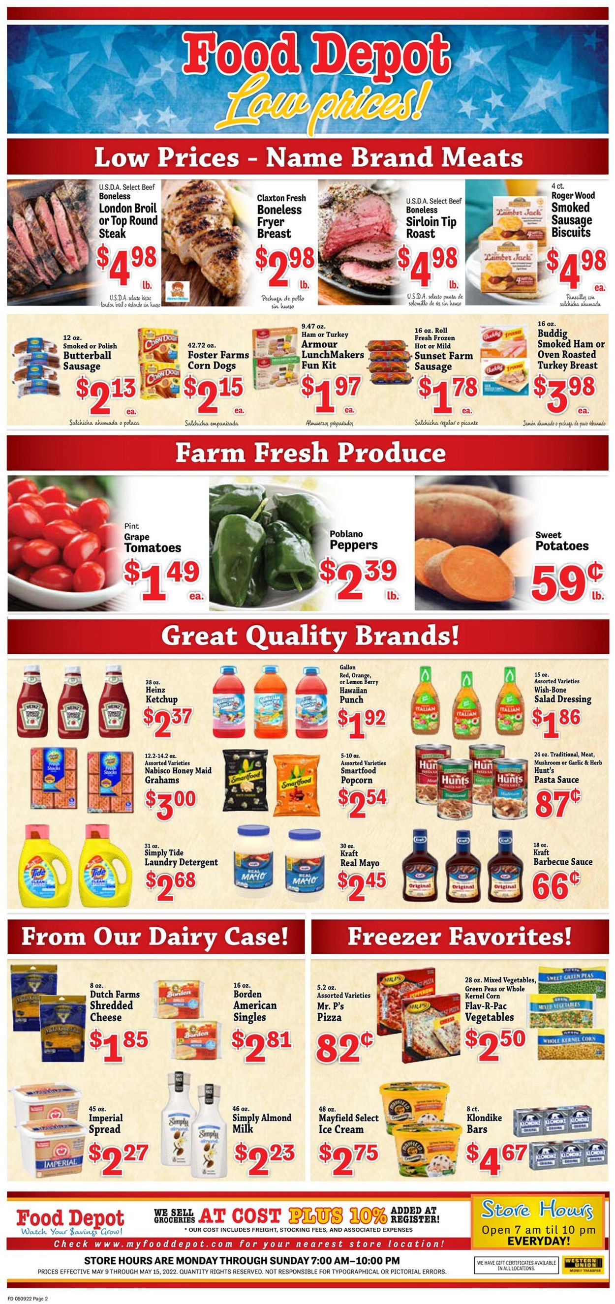 Food Depot Ad from 05/09/2022