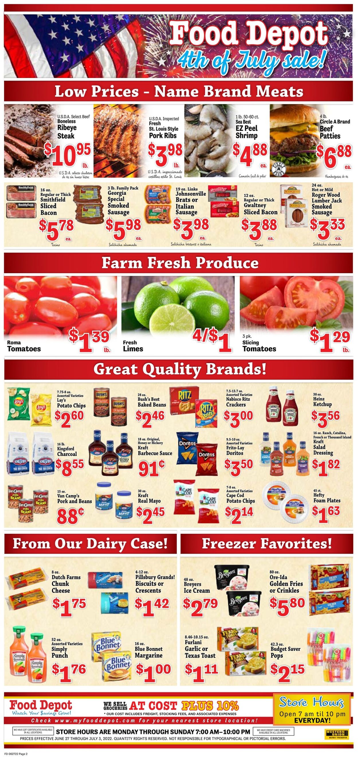 Food Depot Ad from 06/27/2022