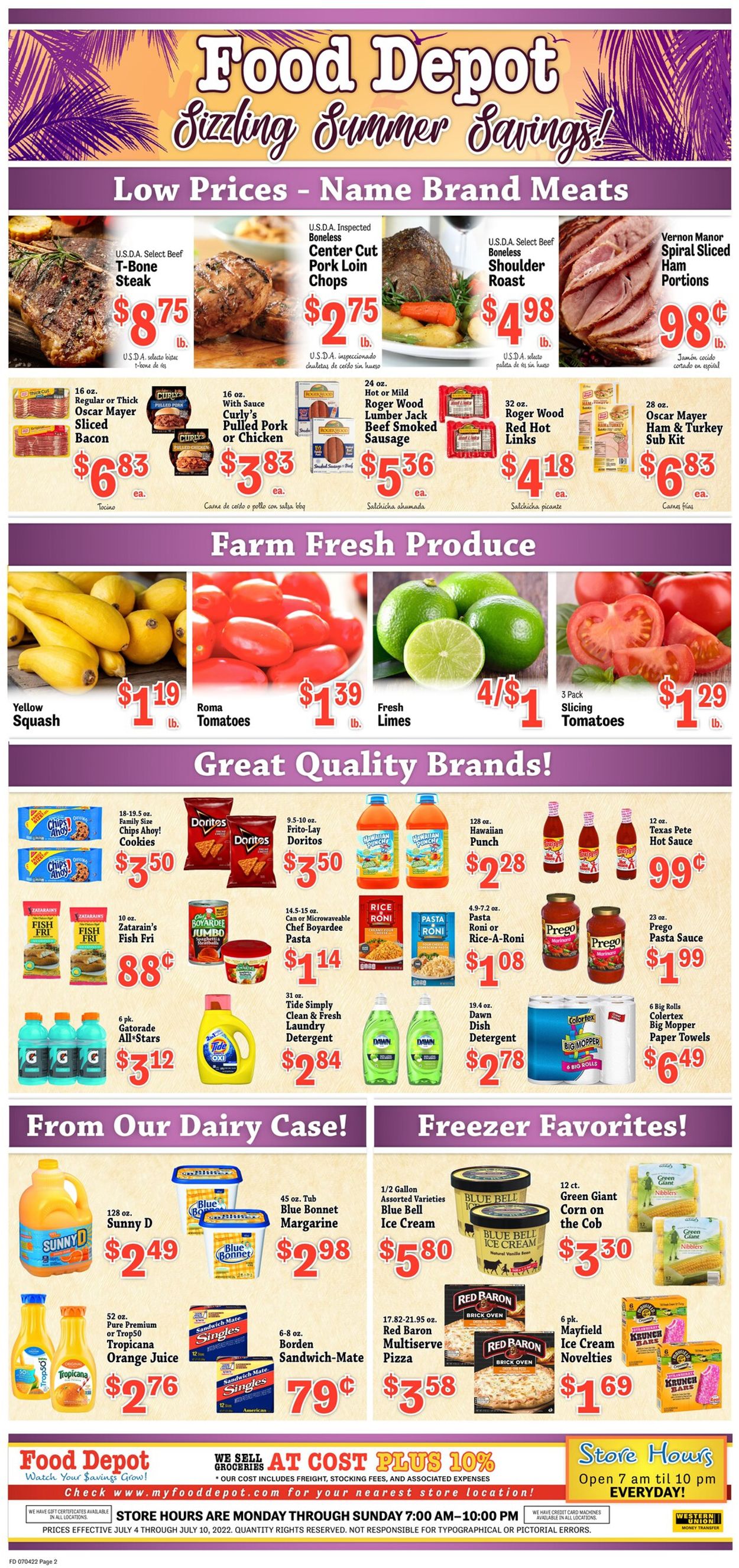 Food Depot Ad from 07/04/2022