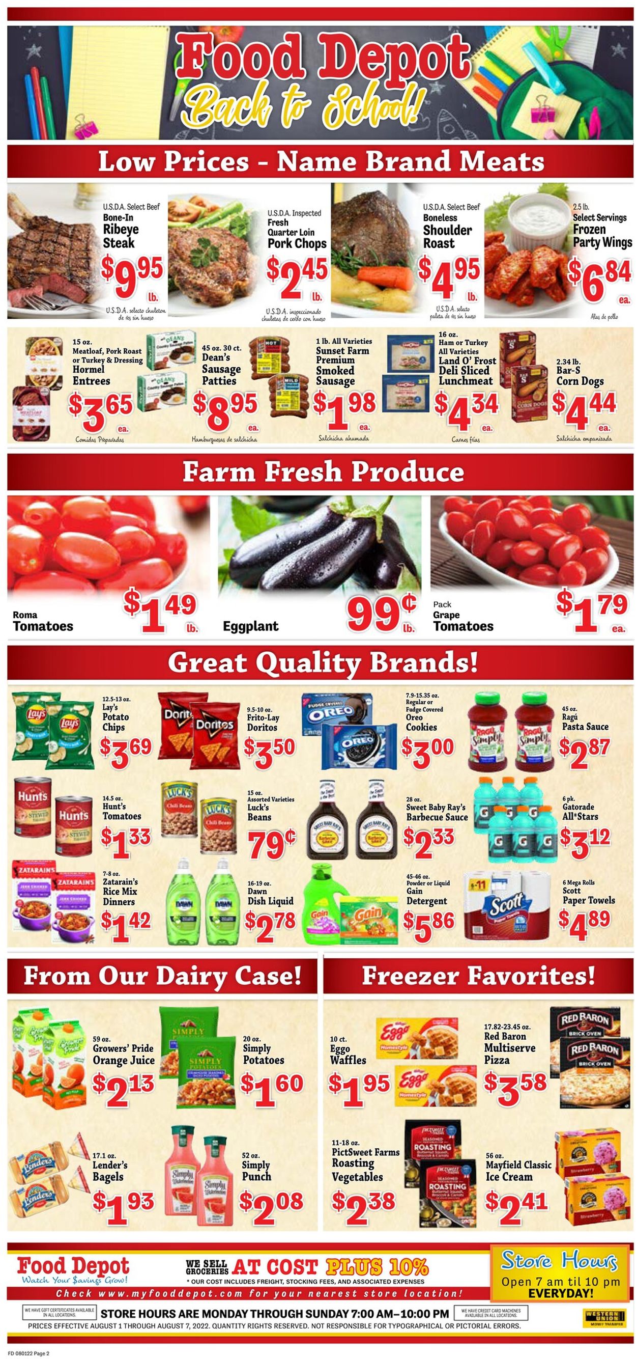 Food Depot Ad from 08/01/2022