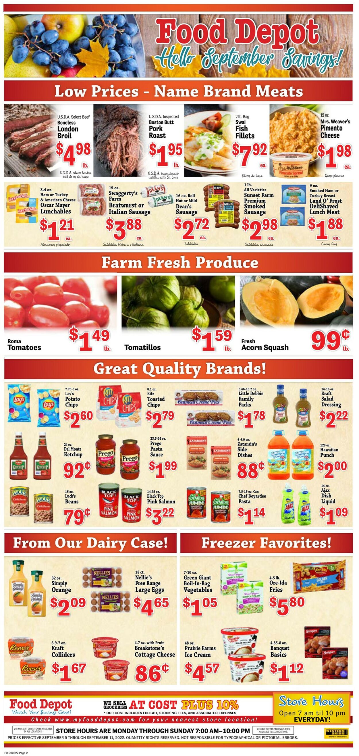 Food Depot Ad from 09/05/2022