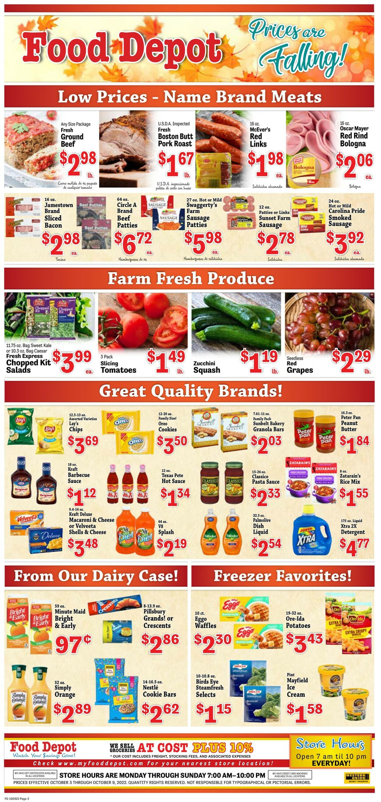 Food Depot Ad from 10/03/2022