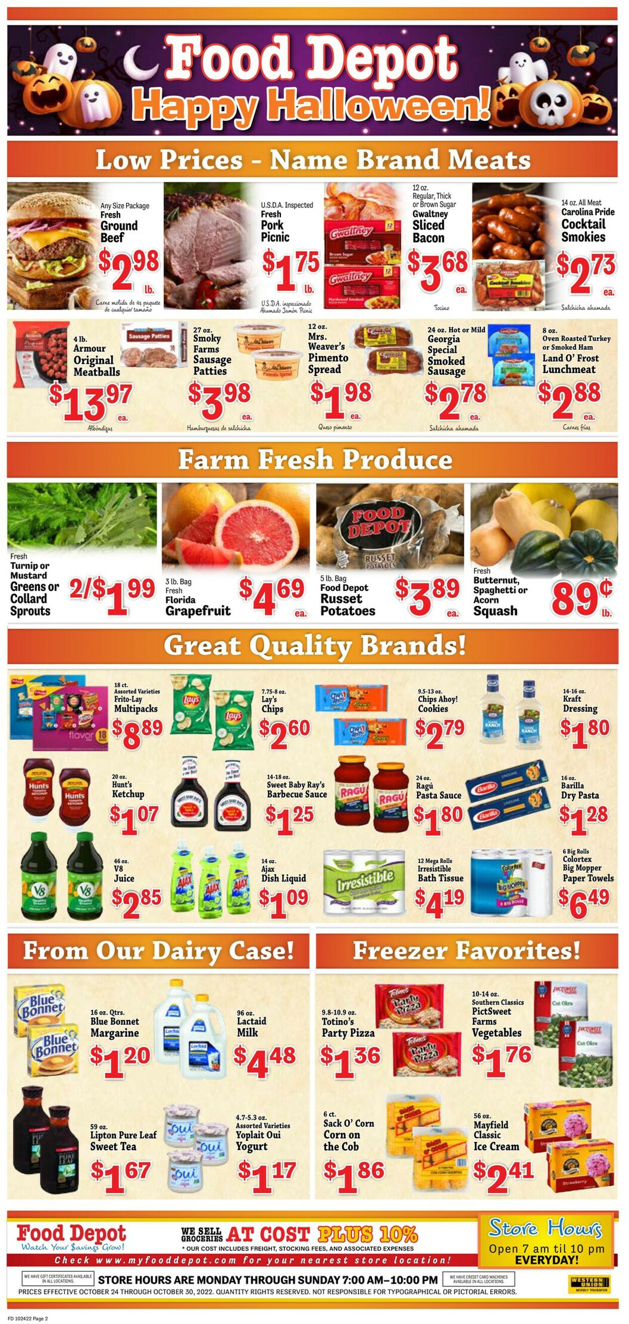 Food Depot Ad from 10/24/2022
