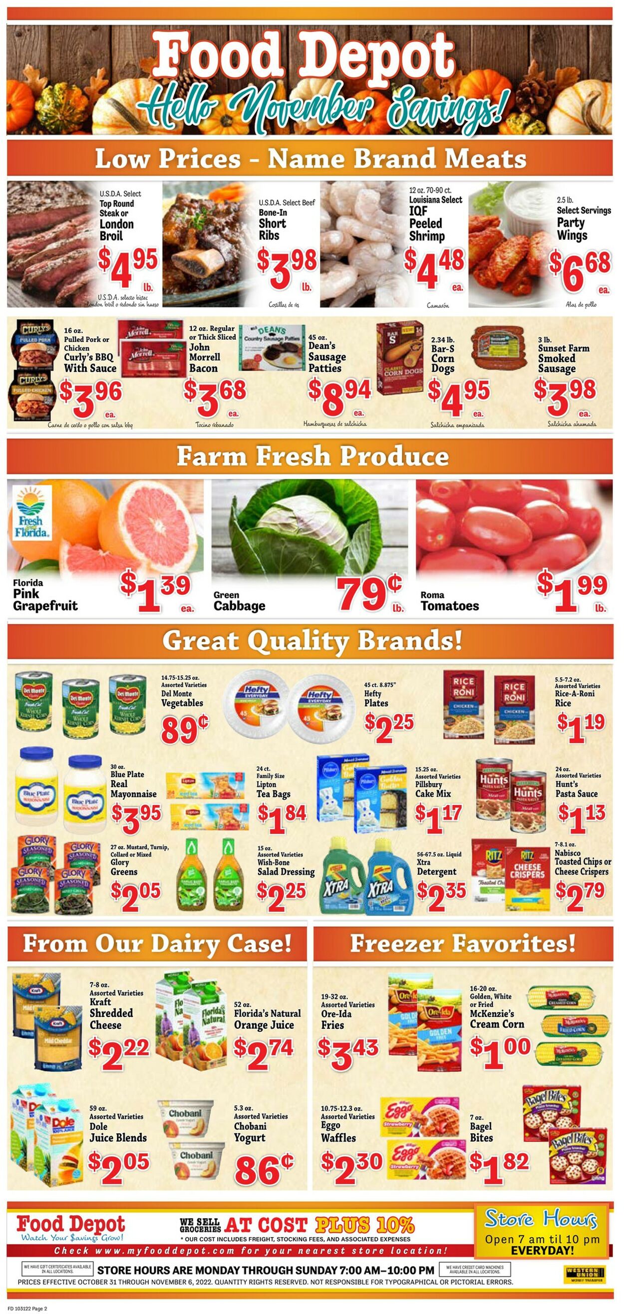 Food Depot Ad from 10/31/2022