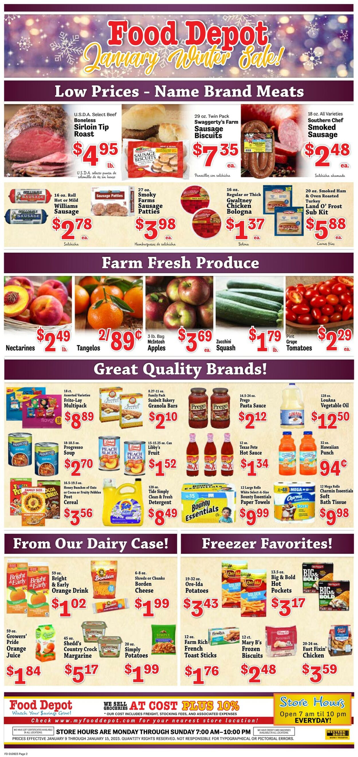 Food Depot Ad from 01/09/2023