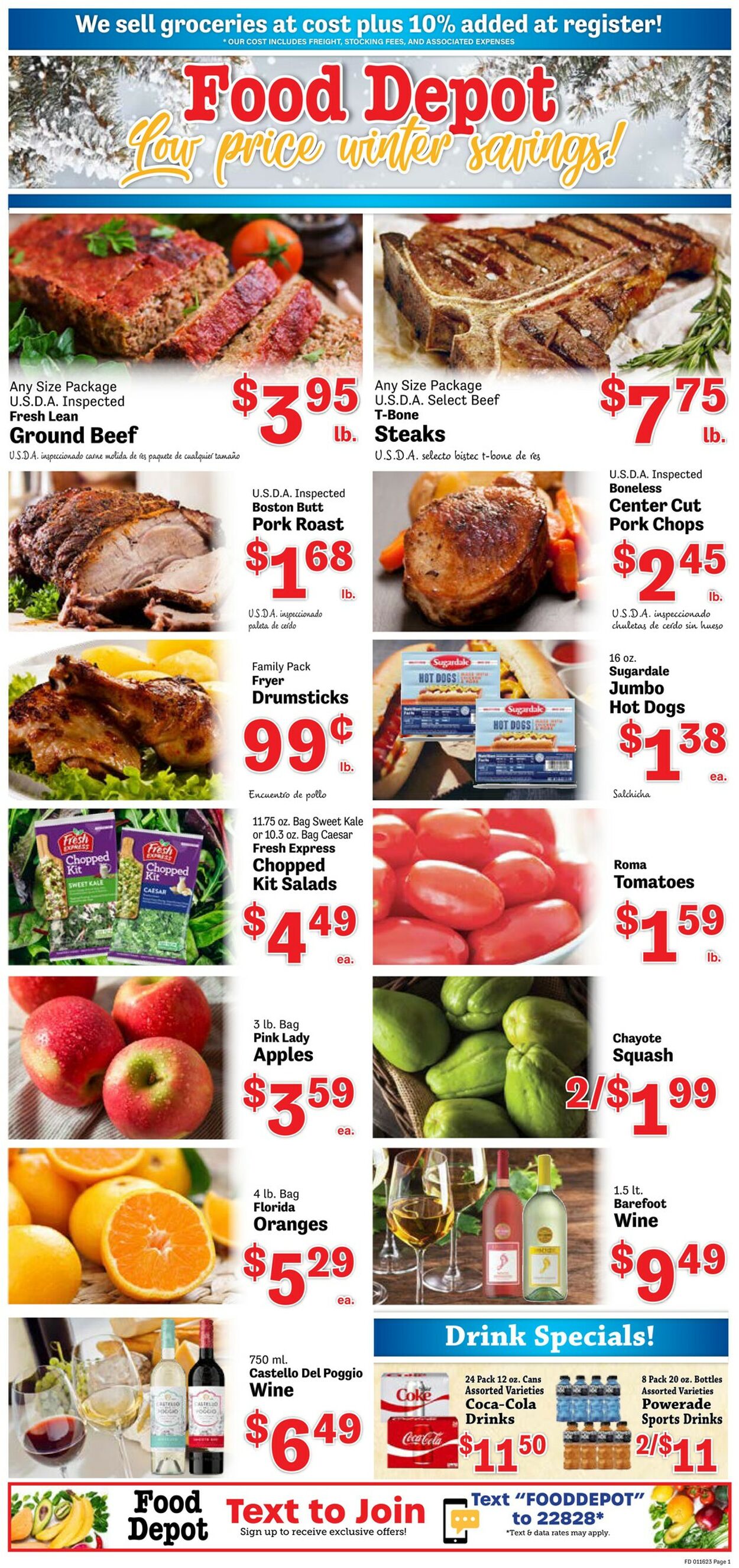 Food Depot Ad from 01/16/2023