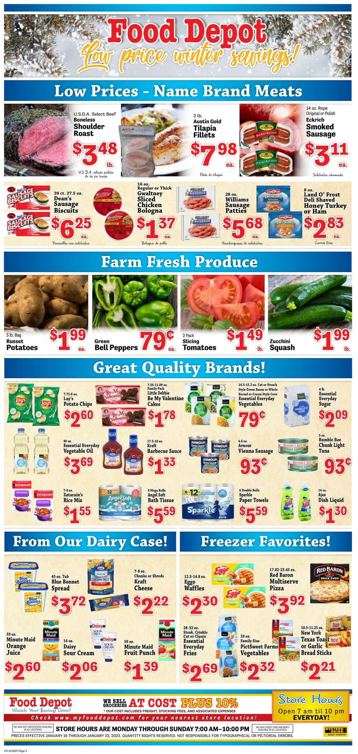 Food Depot Ad from 01/16/2023