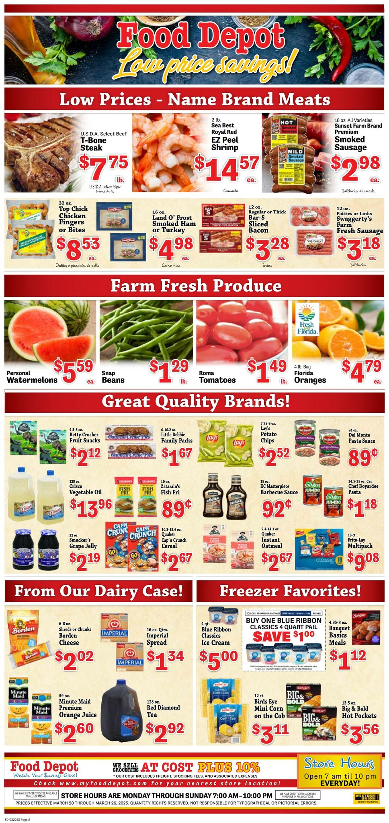 Food Depot Ad from 03/20/2023