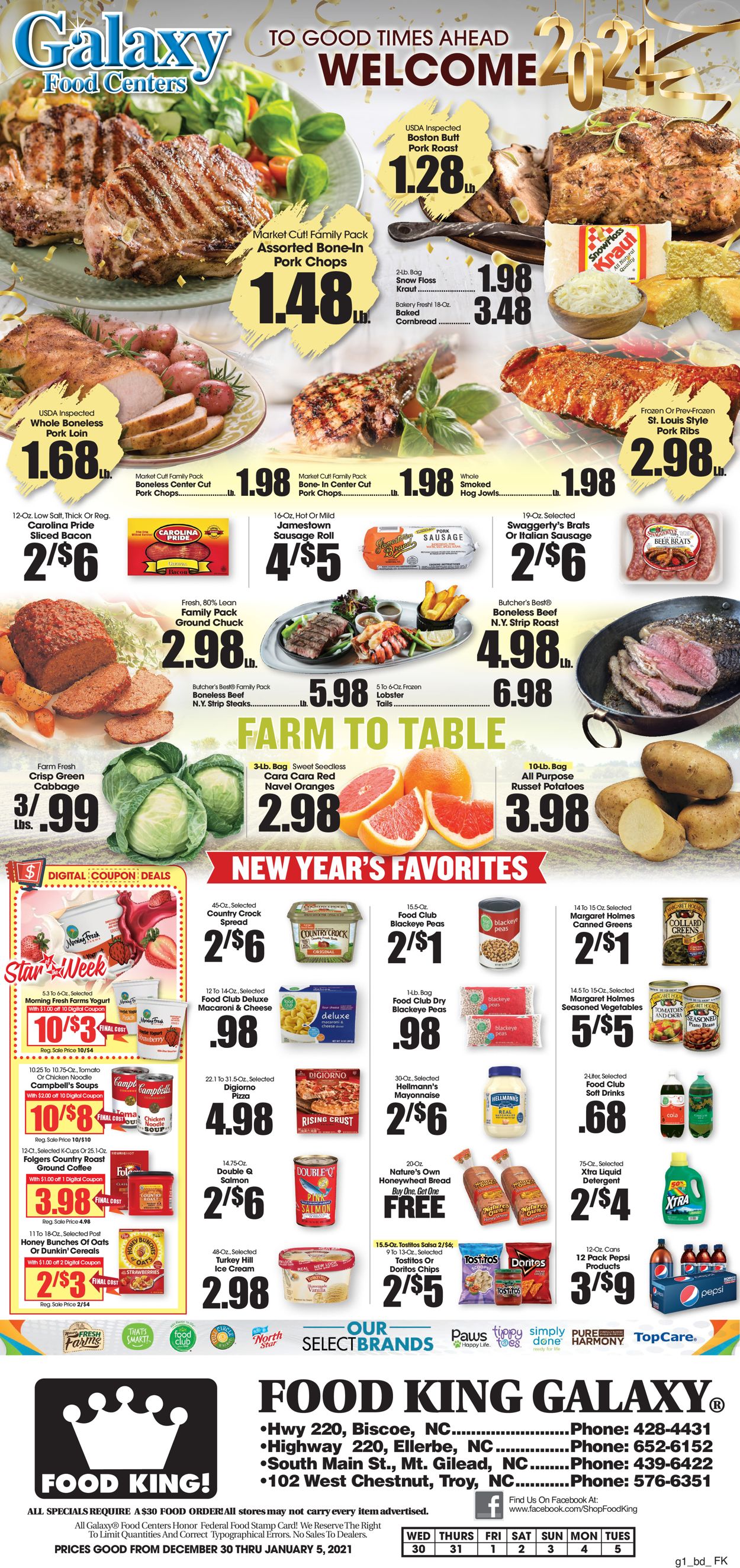 Food King Ad from 12/30/2020