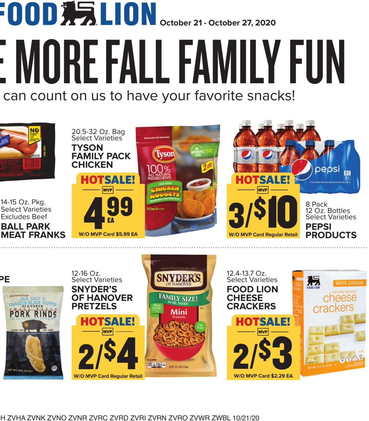 Food Lion Ad from 10/21/2020