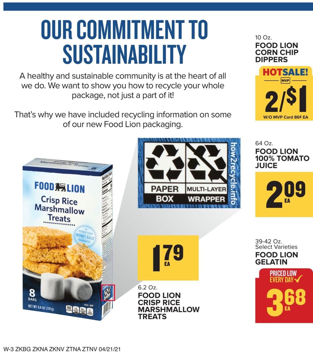 Food Lion Ad from 04/21/2021