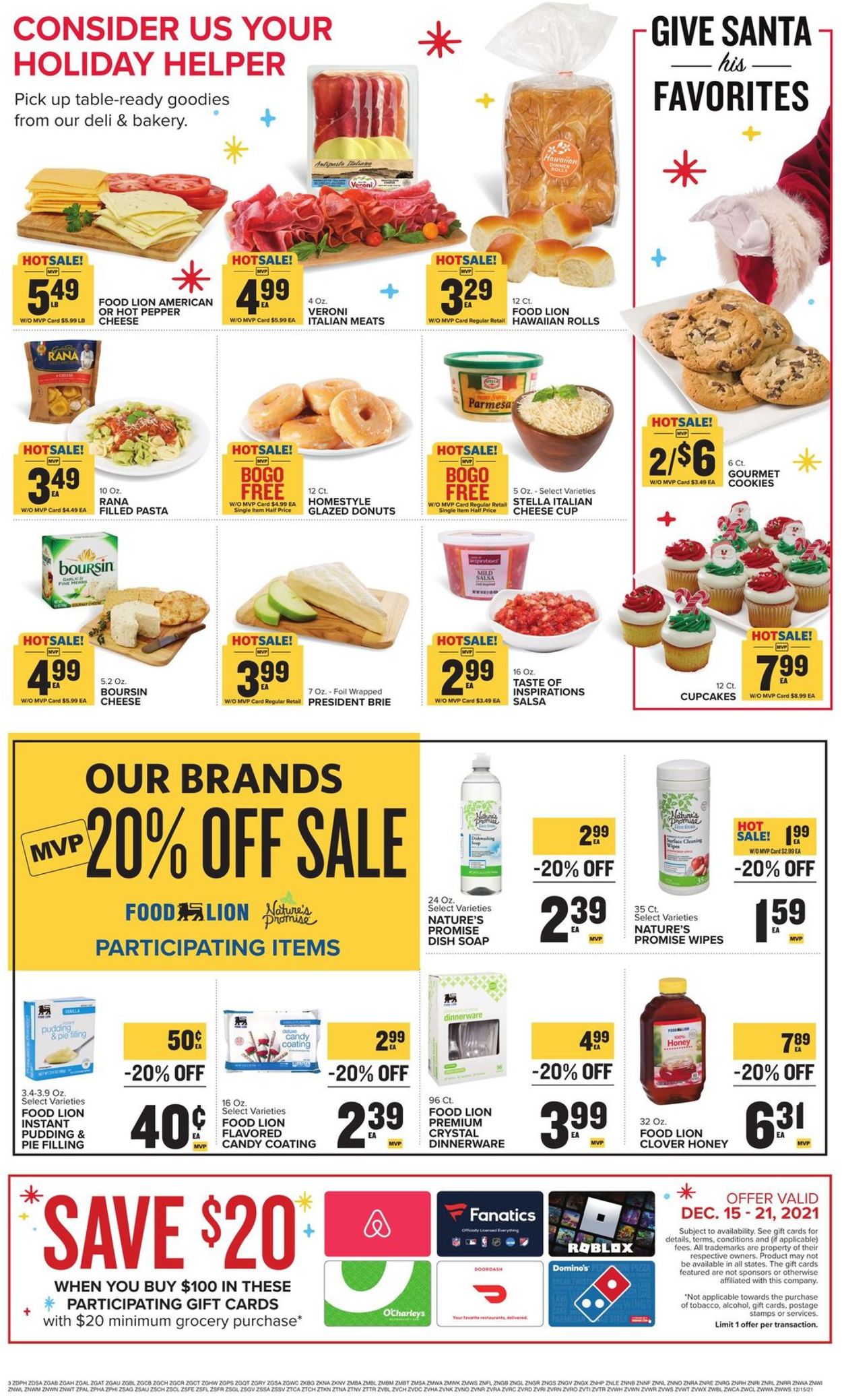 Food Lion Ad from 12/15/2021