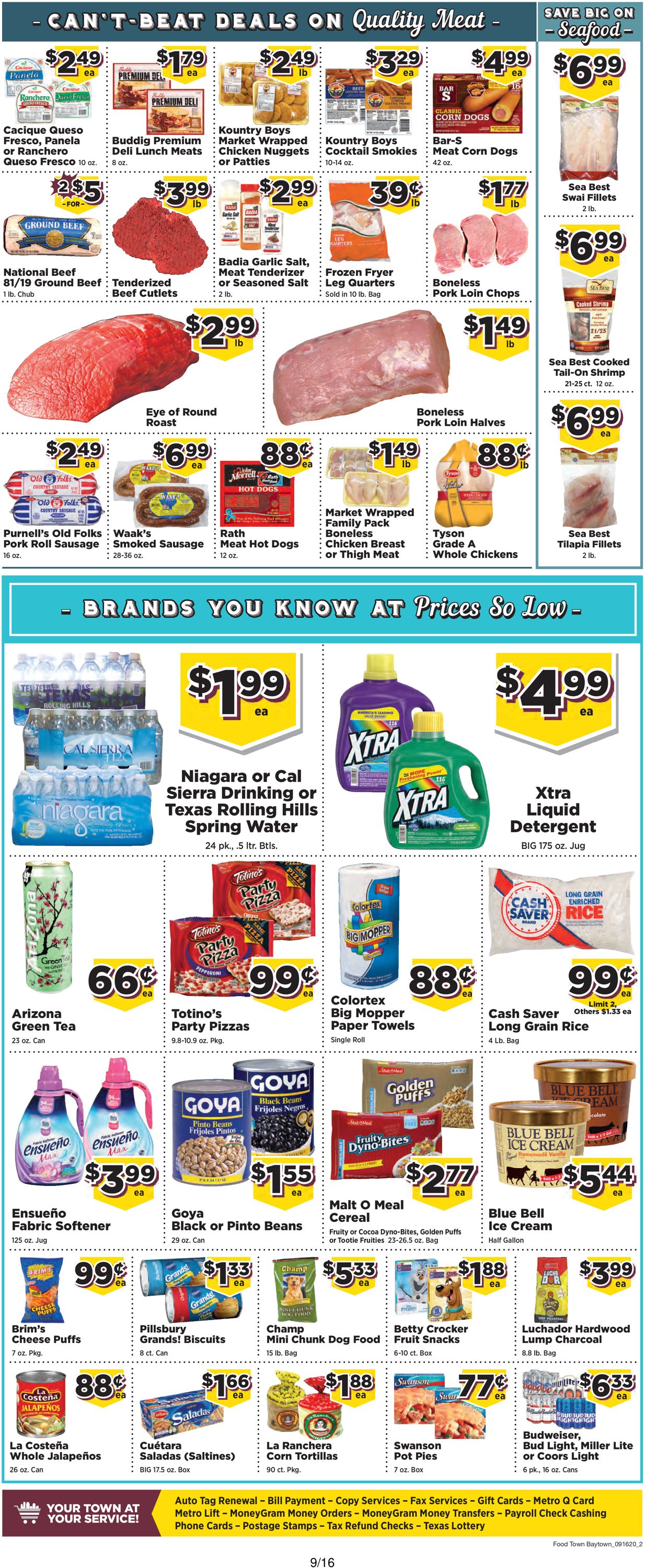 Food Town Ad from 09/16/2020