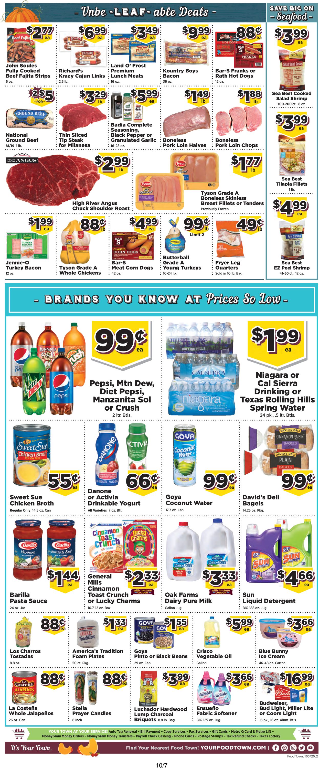Food Town Ad from 10/07/2020
