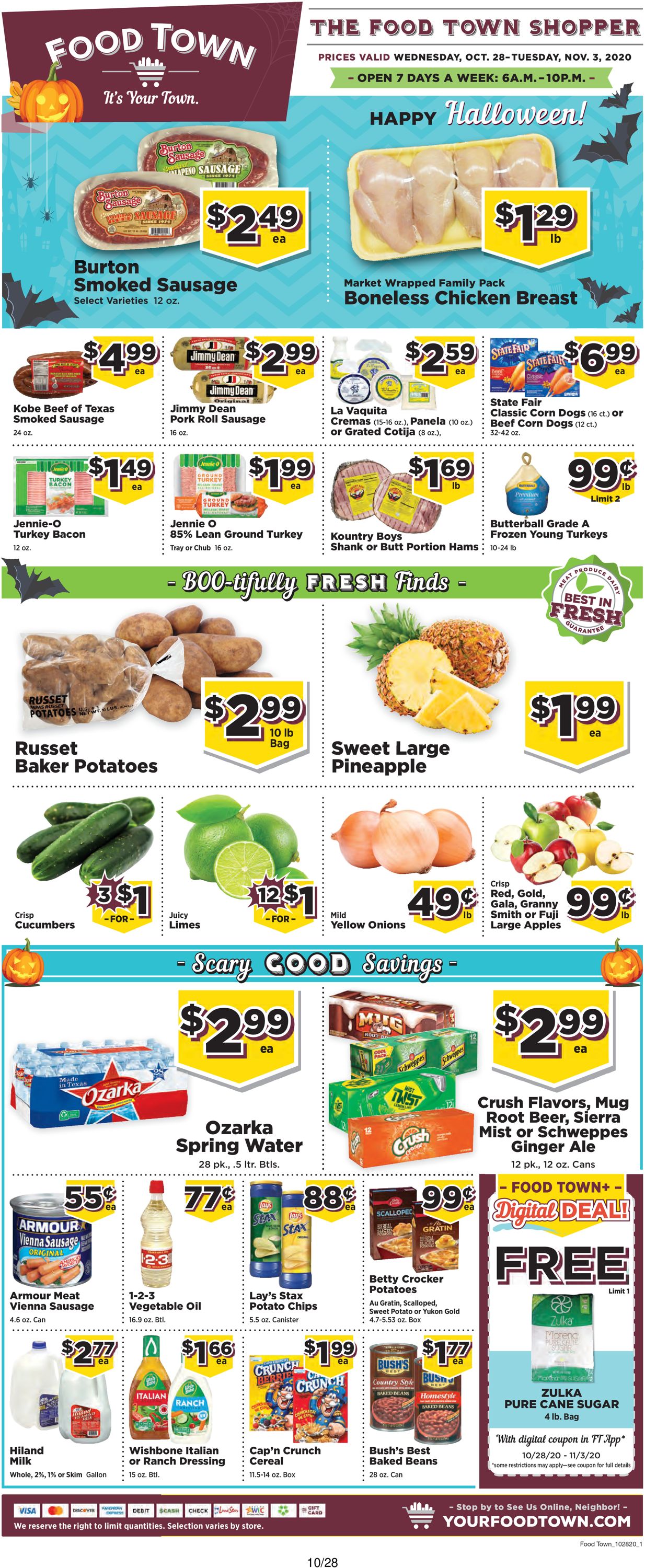 Food Town Ad from 10/28/2020