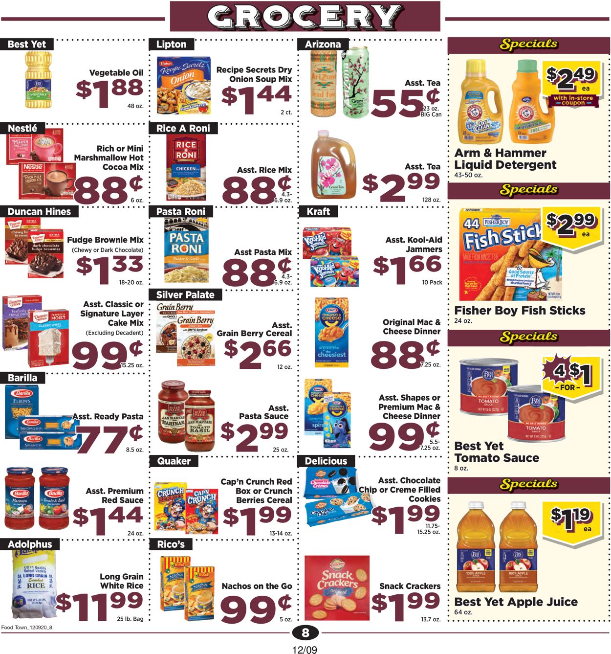 Food Town Ad from 12/09/2020