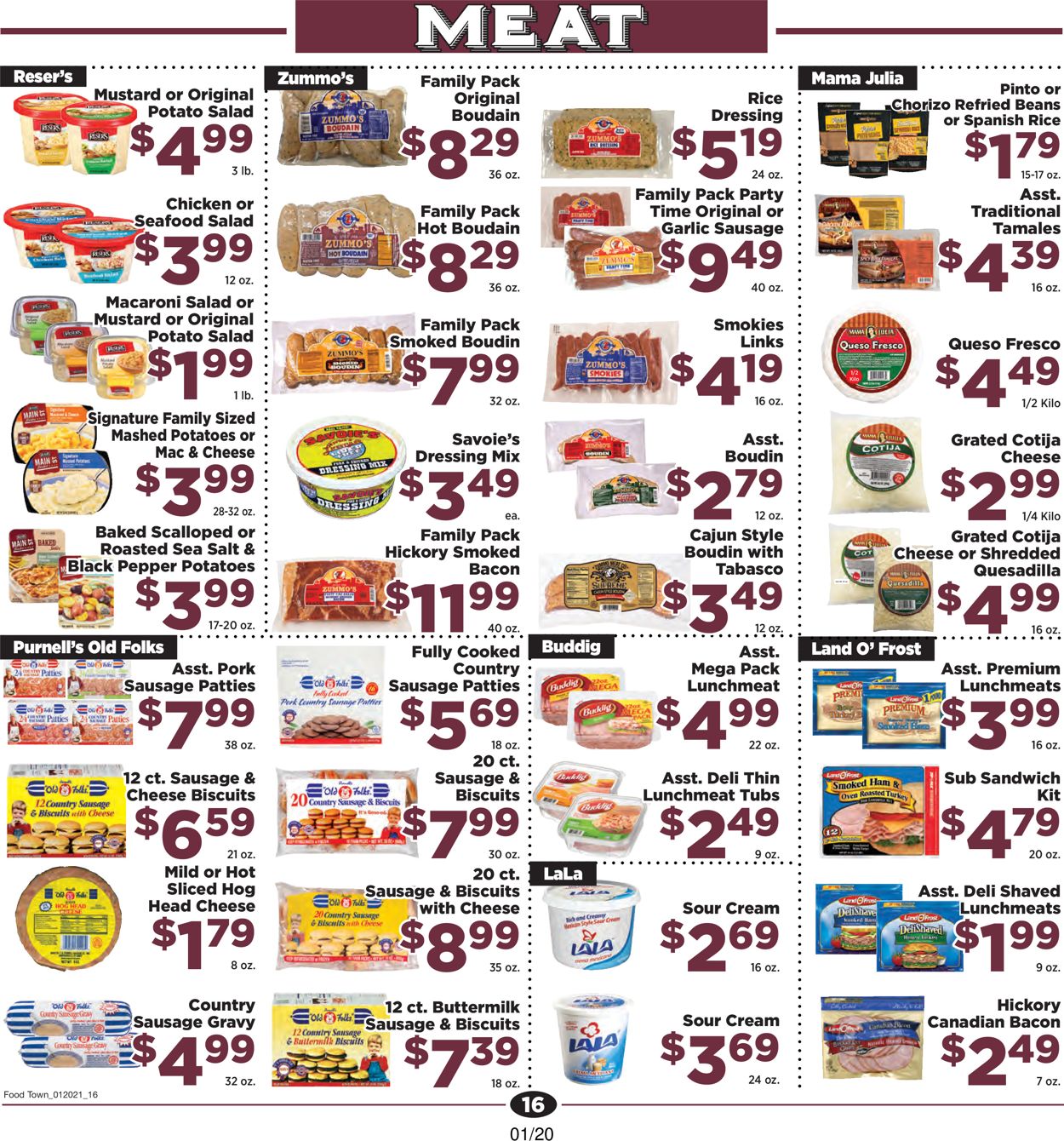 Food Town Ad from 01/20/2021