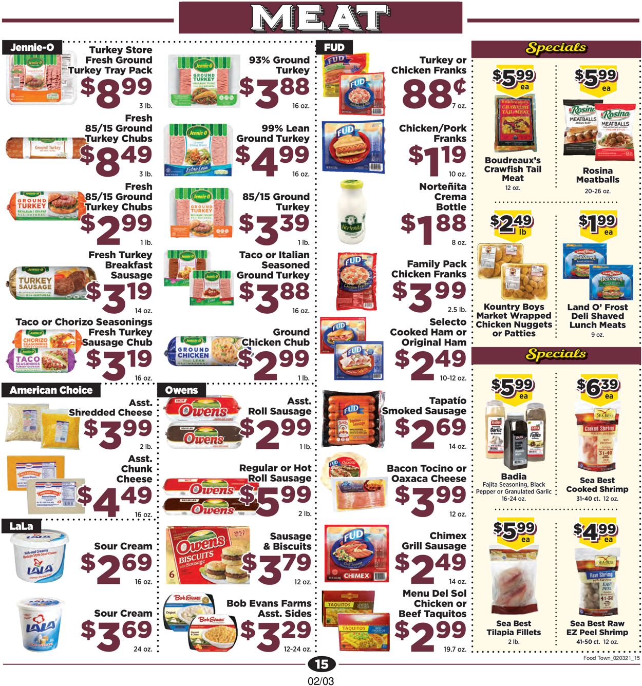 Food Town Ad from 02/03/2021