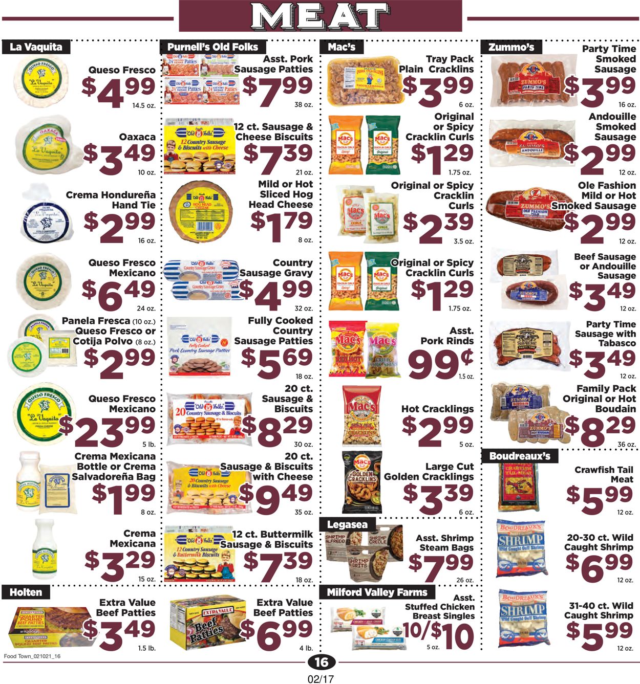 Food Town Ad from 02/17/2021
