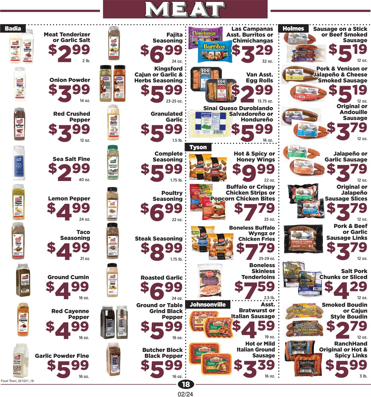 Food Town Ad from 02/24/2021