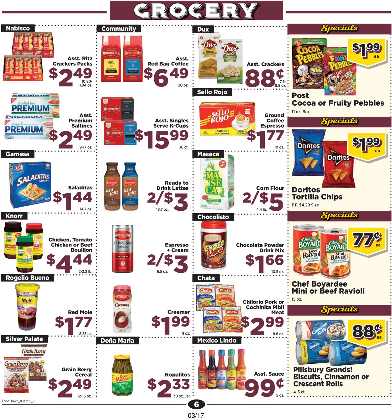 Food Town Ad from 03/17/2021