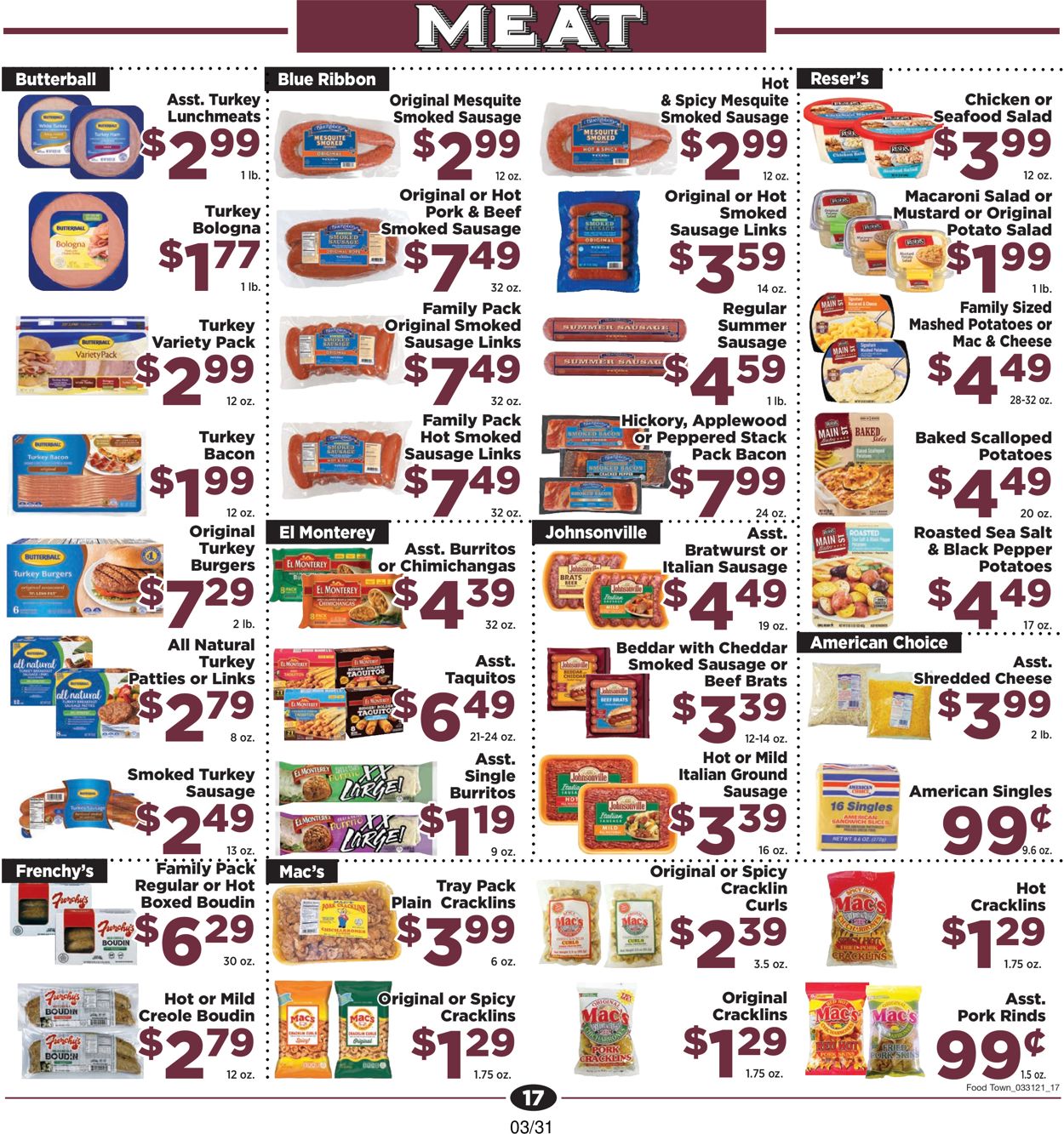 Food Town Ad from 03/31/2021