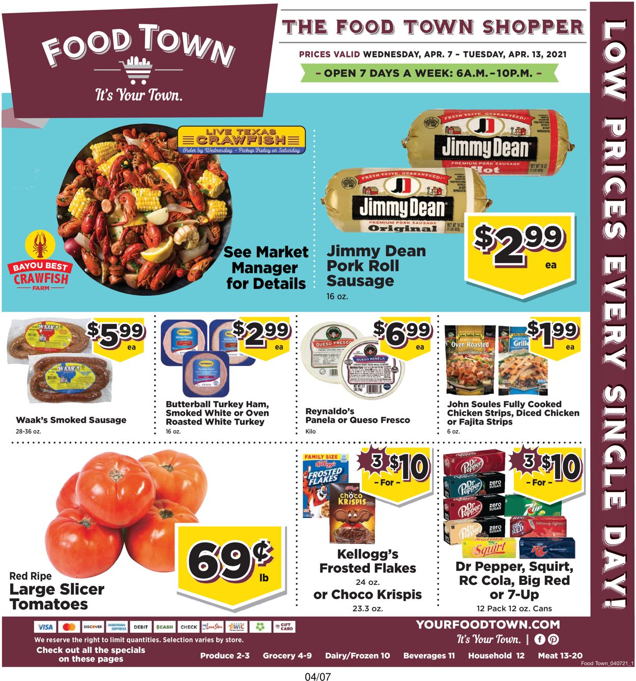 Food Town Ad from 04/07/2021