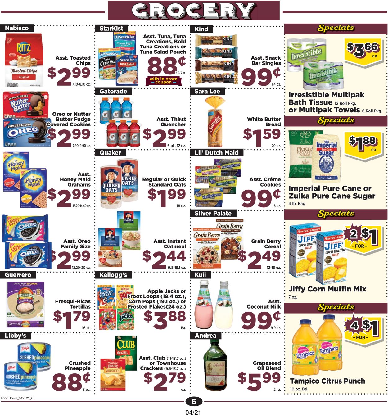 Food Town Ad from 04/21/2021