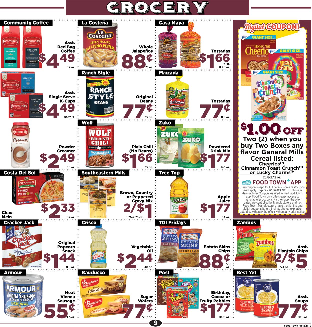 Food Town Ad from 06/16/2021