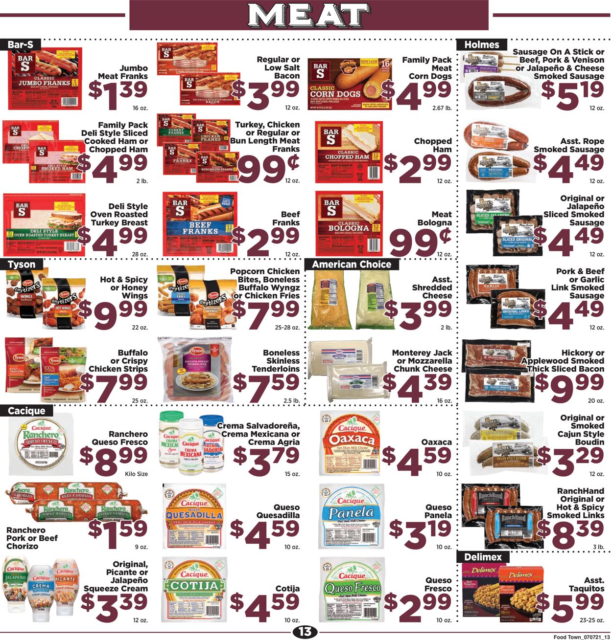 Food Town Ad from 07/07/2021