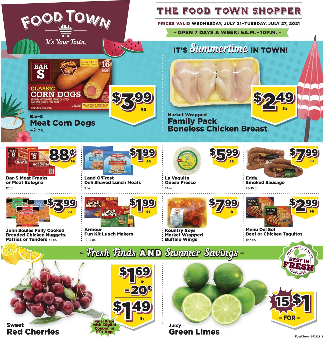 Food Town Ad from 07/21/2021