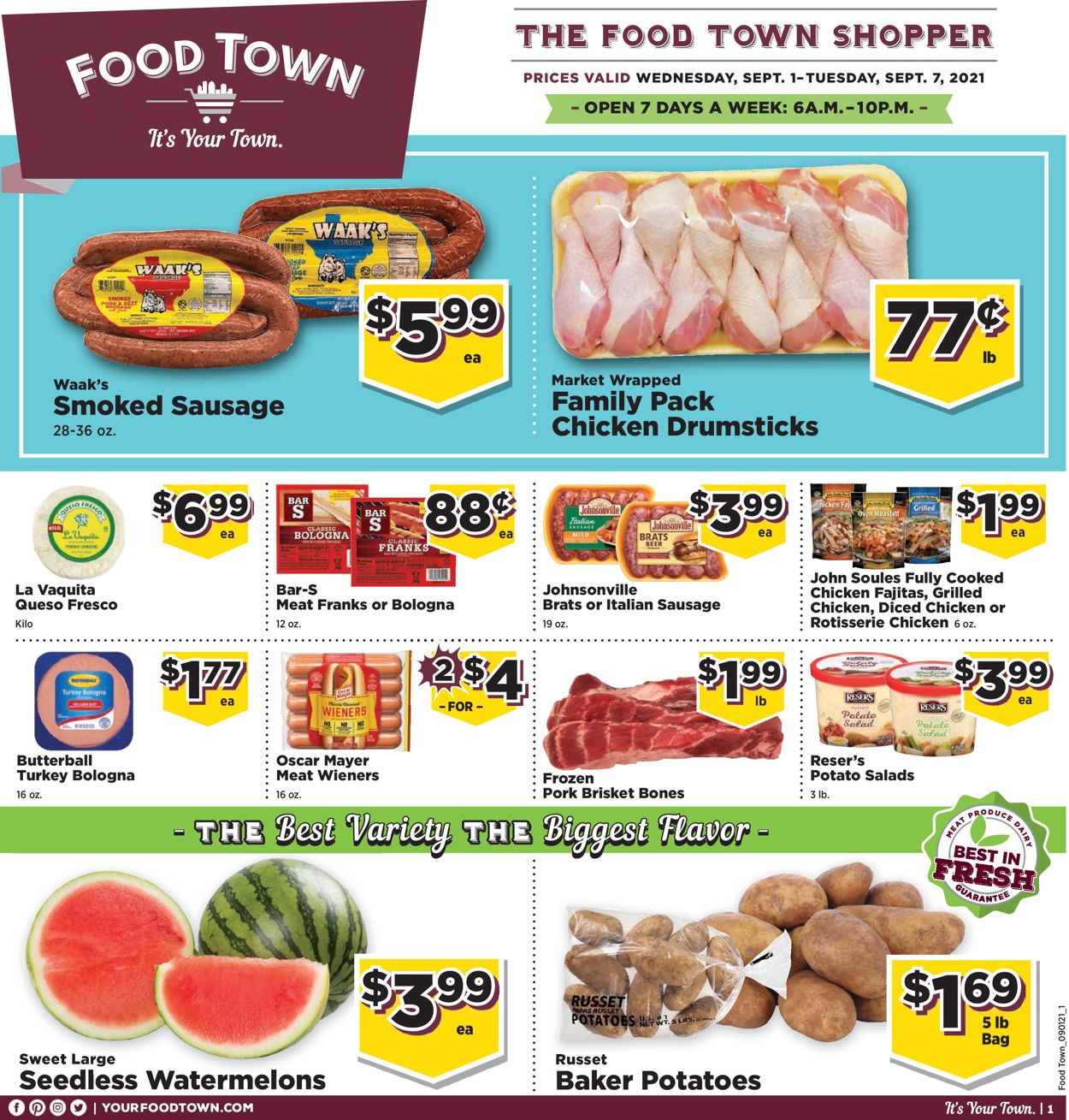 Food Town Ad from 09/01/2020