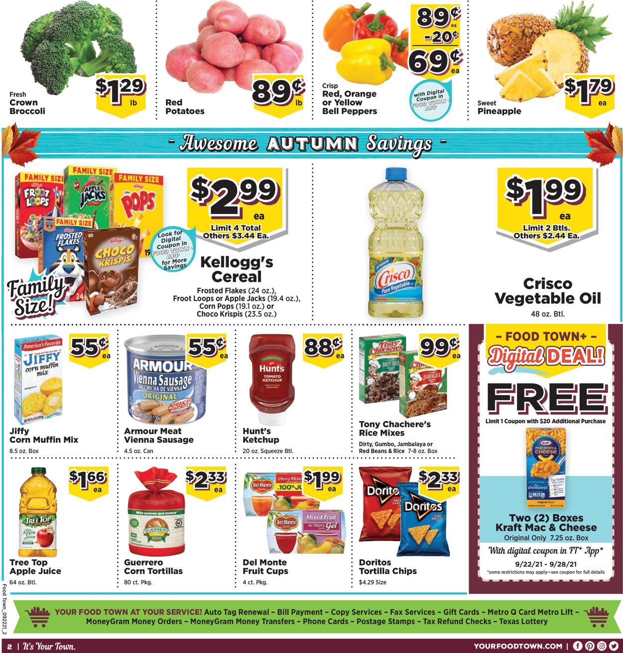 Food Town Ad from 09/22/2021