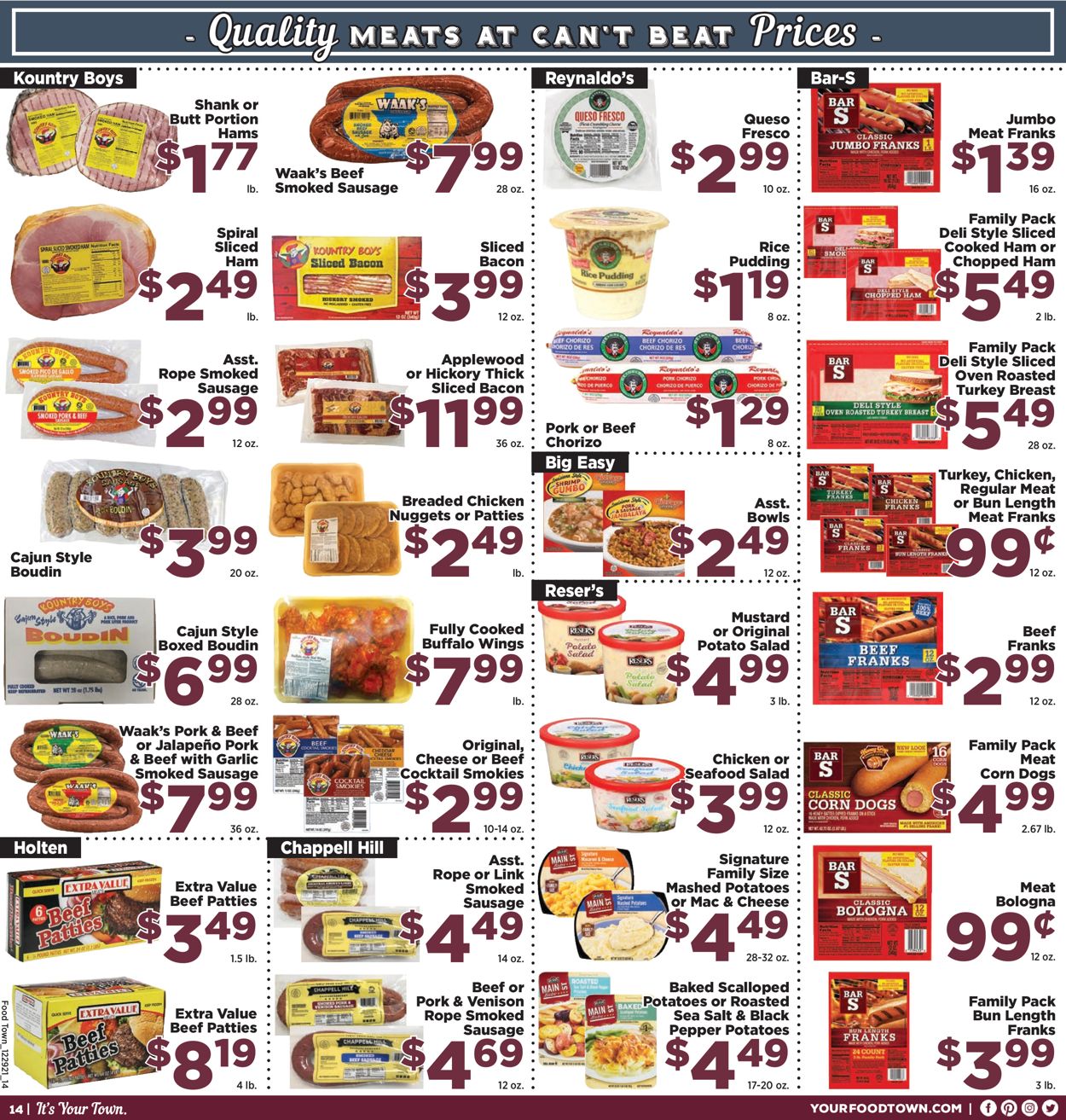Food Town Ad from 12/29/2021